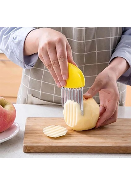 Pembe Tarzı Paslanmaz Çelik Sebze Oluklu Kesici Dilimleme Patates Cipsi Oluklu Mutfak Bıçağı Buruşuk Patates Mutfak Aletleri 1 Adet (Yurt Dışından) modelleri