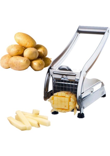 Patates Cipsi Şerit Dilimleme Kesici Doğrayıcı Makinesi Yapma Aracı Paslanmaz Çelik Sebze Dilimleme Kesici Patates Kızartması (Yurt Dışından)