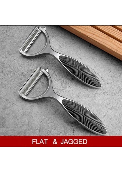 2 Adet Düz Tırtıklı Stil Paslanmaz Çelik Çok Fonksiyonlu Sebze Soyucu Julienne Kesici Soyucu Patates Havuç Meyve Sebze Araçları Mutfak Aksesuarları (Yurt Dışından)