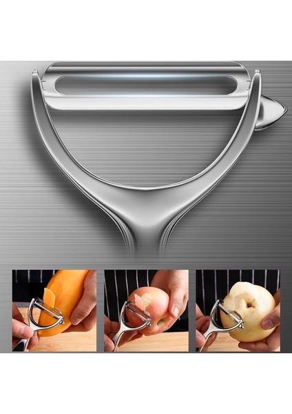 2 Adet Düz Tırtıklı Stil Paslanmaz Çelik Çok Fonksiyonlu Sebze Soyucu Julienne Kesici Soyucu Patates Havuç Meyve Sebze Araçları Mutfak Aksesuarları (Yurt Dışından) fırsatları