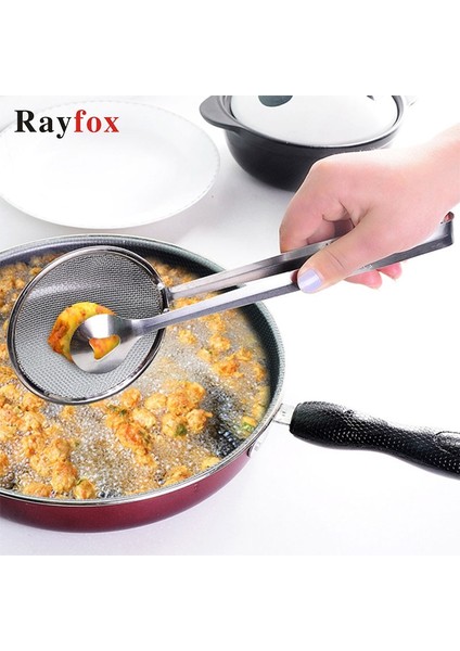 Stil 1 Stil Rayfox Paslanmaz Çelik Kızarmış Gıda Yağ Kepçe Mutfak Kevgir Süzgeç Drenaj Yağ Klasörü Mutfak Aksesuarları Alet Malzemeleri C (Yurt Dışından)
