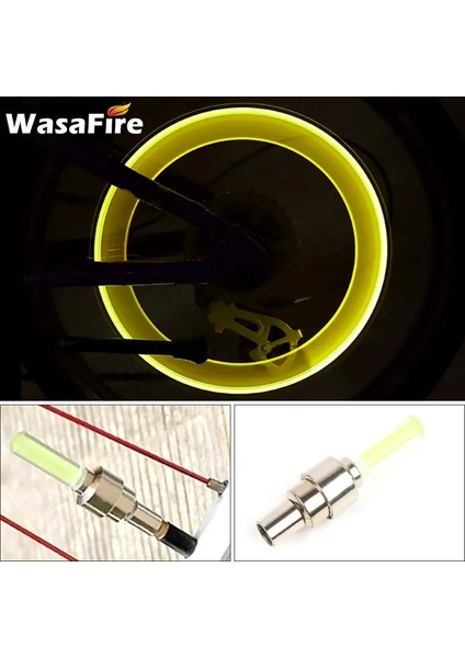 Sarı Stil Wasafire Mini LED Bisiklet Işıkları Bisiklet Tekerleği Lastik Valf Kapakları Işık 4 Renk Gece Bisikleti Konuştu Işık LED Bisiklet Kuyruk Arka Lambaları (Yurt Dışından)