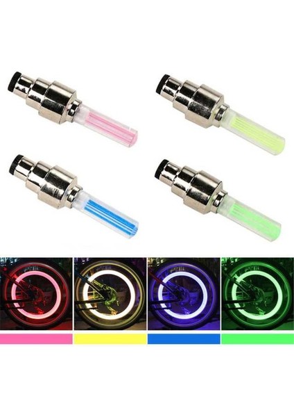Sarı Stil Wasafire Mini LED Bisiklet Işıkları Bisiklet Tekerleği Lastik Valf Kapakları Işık 4 Renk Gece Bisikleti Konuştu Işık LED Bisiklet Kuyruk Arka Lambaları (Yurt Dışından) fırsatları