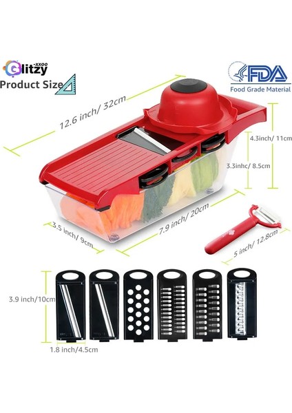 Kutu Stili ile Mavi Renk Sebze Kesici Mandoline Çok Dilimleme Meyve Soyucu Patates Peynir Rende Doğrayıcı Mutfak Kesme Aksesuarları Araçları (Yurt Dışından) modelleri