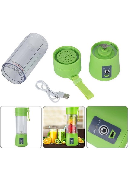 Yeşil Stil Taşınabilir Blender USB Elektrikli Meyve Sıkacağı Makinesi El Smoothie Maker Mini Mutfak Robotu Kişisel Suyu Blender Fincan (Yurt Dışından)