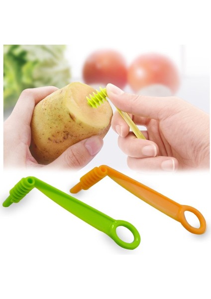 1 Adet Rastgele Renk Stili 1 Adet Spiral Dilimleme Bıçağı Salatalık Havuç Patates Sebze Spiral Bıçak El Döner Dilimleme Kesici Mutfak Aksesuarları Alet (Yurt Dışından)