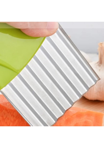 Dilimleme Bıçağı Stili Paslanmaz Çelik Patates Cipsi Dilimleme Hamur Sebze Meyve Kırışık Dalgalı Dilimleme Bıçağı Patates Kesici Doğrayıcı Fransız Fry Maker Araçları (Yurt Dışından)