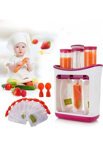 Kaşık Tarzı Sıkma Gıda Istasyonu Ev Yapımı Bebek Maması Dağıtıcı Çanta Gıda Makinesi Seti Depolama Paketleme Makinesi Suyu Püresi Paketi Besleme Torbaları (Yurt Dışından) indirimleri