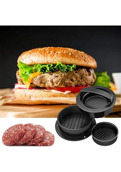 Burger Basın 12.5cm Mutfak Burger Presi Hamburger Makinesi Hamburger Kalıp Pişirme Hamburger Kağıt Diskler Abs Kombinasyon Seti Burger Et Yapma Aracı (Yurt Dışından)