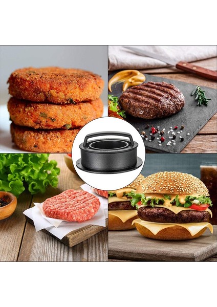 Burger Basın 12.5cm Mutfak Burger Presi Hamburger Makinesi Hamburger Kalıp Pişirme Hamburger Kağıt Diskler Abs Kombinasyon Seti Burger Et Yapma Aracı (Yurt Dışından)