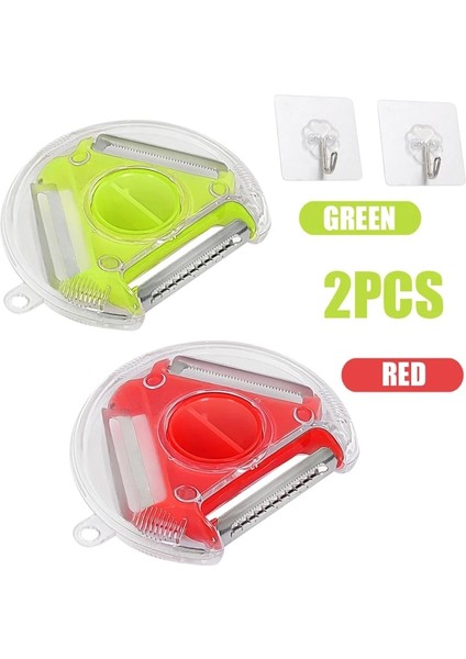 Yeşil Kırmızı Stil Magic Trio Soyucu Set Dilimleme Paslanmaz Çelik Soyucu Parçalayıcı Jülyen Kesici Çoklu Soyma Bıçağı Zesters Rende Mutfak Aleti (Yurt Dışından)