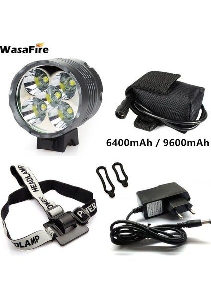 Lamba 6400 Kafa Bandı Stili Wasafire 7000LM 5* Xml T6 LED Bisiklet Işık Bisiklet Kafa Lambası Bisiklet Far Mtb Ön Işık + Pil Paketi + 8.4V Şarj Cihazı (Yurt Dışından)