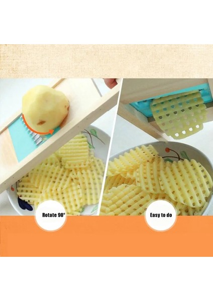 Açık Yeşil Tarzı Yeni Katı Ahşap Patates Izgara Dilimleme Patates Net Çiçek Sebze Dilimleme Oluklu Çiçek Kesici Dalga Bıçağı Patates Izgara Dilimleme (Yurt Dışından) modelleri