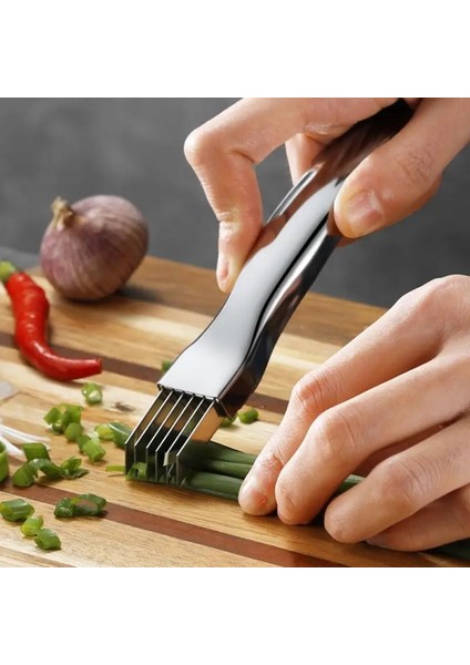 Gümüş Tarzı 1 Adet Mutfak Soğan Bıçağı Kesici Rende Sebze Aracı Çok Doğrayıcı Keskin Paslanmaz Rendelenmiş Yeşil Soğan Bıçağı Kesim Dilimleme (Yurt Dışından) indirimleri
