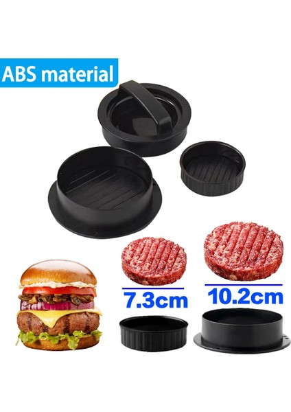 Abs Siyah Stil Abs Hamburger Presi Hamburger Makinesi Yuvarlak Şekil Yapışmaz Dolması Et Sığır Burger Presi Patty Maker Kalıp Mutfak Aksesuarları (Yurt Dışından) indirimleri