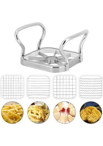 1 Takım Stili Çok Fonksiyonlu 5 1 Meyve Sebze Dilimleme Paslanmaz Çelik Patates Elma Kesici Kızartması Yapma Aracı Mutfak Aletleri Aksesuarları (Yurt Dışından) modelleri