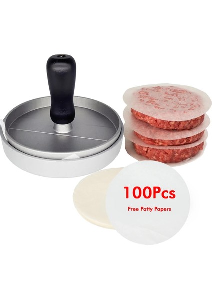 1 Burger Pres Tarzı Yüksek Li Yuvarlak Şekil Hamburger Presi Alüminyum Alaşımlı Hamburger Et Sığır Izgara Burger Presi Mutfak Gıda Kalıbı (Yurt Dışından)
