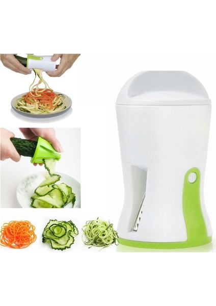 Yeşil Stil Spiralizer Sebze Dilimleme Spiral Kesici Döner Parçalayıcı Soyucu Manuel Meyve Patates Havuç Turp Rende Mutfak Aletleri (Yurt Dışından) fiyatları