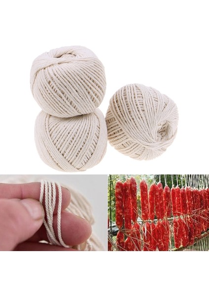 Açık Bej Tarzı 1 Rulo 75 M Pişirme Araçları Kasap Pamuk Sicim Et Hazırlık Trussing Hindi Barbekü Dizeleri Et Sosis Kravat Halat Kordonu (Yurt Dışından) fiyatları