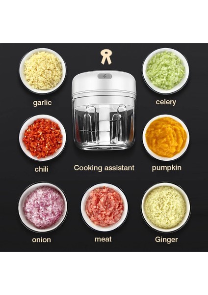 Yeşil 250ML Tarzı 250ML Mini Elektrikli Sarımsak Değirmeni Taşınabilir Gıda Basın Kıyma Baharat Ezici Baharat Doğrayıcı Mutfak Aksesuarları (Yurt Dışından) fırsatları