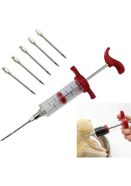 5 Ipucu Stili 5 Paslanmaz Çelik Iğneler Baharat Şırınga Seti Barbekü Et Lezzet Enjektör Kithen Pişirme Sosu Marine I Aksesuarları (Yurt Dışından) fiyatları