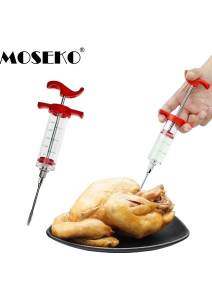Moseko Barbekü Et Şırınga Marine Enjektör Kümes Hayvanları Hindi Tavuk Lezzet Şırınga Pişirme Sos Enjeksiyon Aracı Mutfak Aksesuarları (Yurt Dışından)
