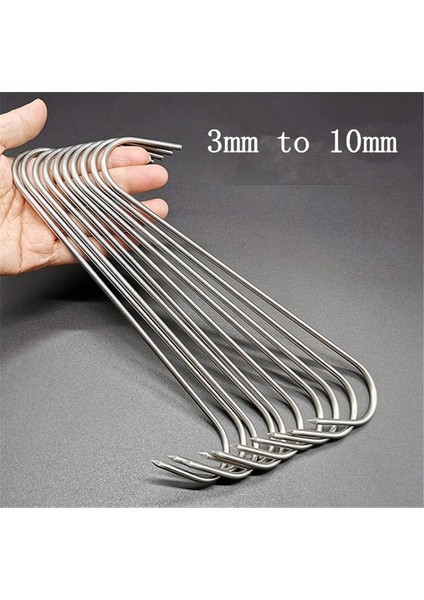 10 Adet 3mm 10CM Tarzı S Keskin Paslanmaz Çelik Sığır Kancası Kızartma Et Squab Tavuk Kanadı Mutfak Kancaları Barbekü Pastırma Domuz Pastırması Kızartma Ördek Kancası Türkiye Kancası (Yurt Dışından)