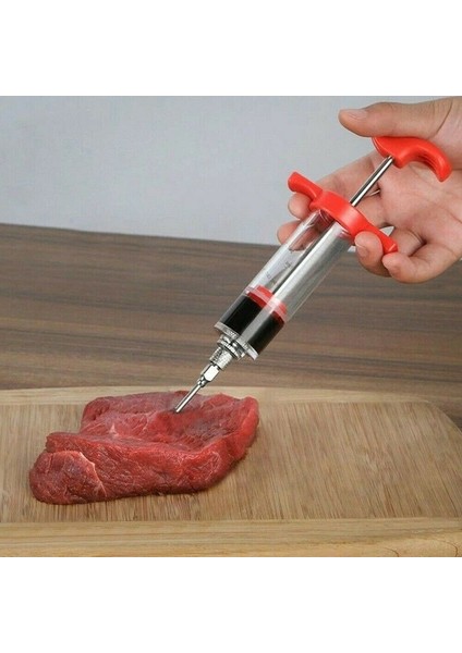 Paslanmaz Çelik Baharat Şırınga Marinade Enjektör Lezzet Şırınga Pişirme Et Kümes Hayvanları Hindi Tavuk Mutfak Barbekü Aracı Cocina (Yurt Dışından)