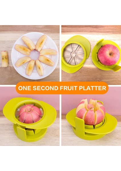 Elma Dilimleyici Tart Mango Dilimleyici ve Şeftali Domates Dilimleyici --- Express Değiştirilebilir Dilimleyici Çok Işlevli Mutfak Aleti (Yurt Dışından)