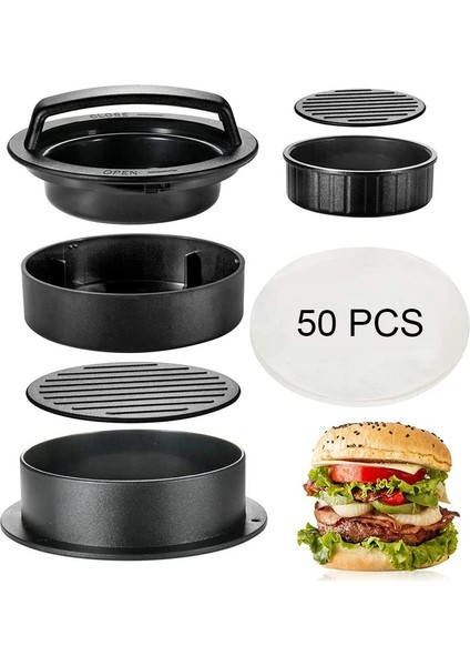 1 Adet Tarzı Hamburger Presi Börek Makinesi Kaydırıcı Presi Doldurulmuş Burger Köftesi Düzenli Burger Makinesi Mutfak Barbekü Izgara Börek Kalıpları (Yurt Dışından) fiyatları