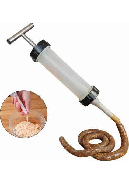 Paslanmaz Çelik Tarzı Manuel Sosis Dolgu Et Dolum Aracı Pratik Sosis Doldurma Sosis Üreticisi Sosis Yapımı Için Şırınga Huni Memesi (Yurt Dışından) fırsatları