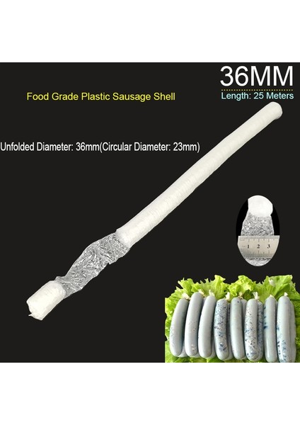 25MX36MM Stili 1lblot Kıyma Makinesi Sosis Doldurma Doldurma Tüpleri Huniler Nozullar Sosis Üreticisi Için Nozullar 5.7cm Tabanlı Sosis Tüpü (Yurt Dışından)