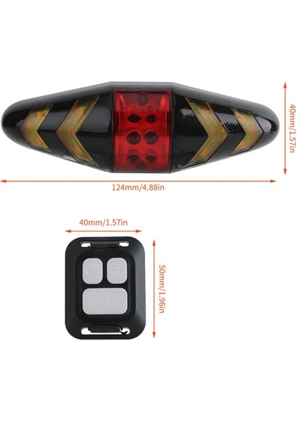 No.1 Tarzı Bisiklet LED Arka Lambası Bisiklet Akıllı Kablosuz Uzaktan Kumanda Dönüş Sinyali Işıkları Su Geçirmez El Feneri Bisiklet Arka Lambası Bisiklet Parçaları (Yurt Dışından)