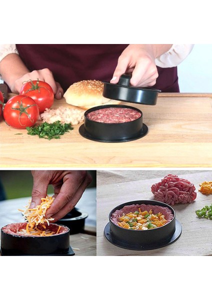 Siyah Stil Hamburger Presi Et Burger Kalıp Makinesi Börek Pastacılık Araçları Burger Et Presi Yapışmaz Tasarım Aşınma Direnci (Yurt Dışından) fiyatları