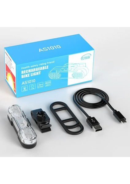 Beyaz 1 Stil USB Şarj Edilebilir Bisiklet Kuyruk Lambası Gece Sürüşü Dağ Bisikletleri Için Yanıp Sönen Uyarı Lambası Uyarı Lambası Sürüş Ekipmanı (Yurt Dışından)