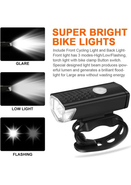 Sadece Far B Stili Bisiklet Işık Ön USB Şarj Edilebilir Lamba Bisiklet Far Bisiklet El Feneri Arka Lambası Bisiklet Fener Lambaları Bisiklet Aksesuarları (Yurt Dışından) modelleri