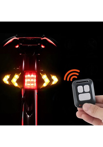No.2 Tarzı Bisiklet LED Arka Lambası Bisiklet Akıllı Kablosuz Uzaktan Kumanda Dönüş Sinyali Işıkları Su Geçirmez El Feneri Bisiklet Arka Lambası Bisiklet Parçaları (Yurt Dışından)