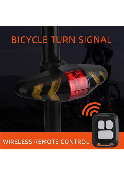No.2 Tarzı Bisiklet LED Arka Lambası Bisiklet Akıllı Kablosuz Uzaktan Kumanda Dönüş Sinyali Işıkları Su Geçirmez El Feneri Bisiklet Arka Lambası Bisiklet Parçaları (Yurt Dışından)