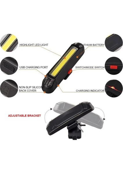 Kırmızı Stil Bisiklet Kuyruk Lambası 6 Modlu USB Şarj Uyarı Işığı Dağ Bisikleti Yol Işığı Su Geçirmez El Feneri Uyarı Bisiklet Aksesuarları (Yurt Dışından) fırsatları