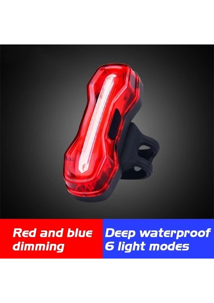 02 Kırmızı Mavi Stil Profesyonel Bisiklet LED Kuyruk Işık USB Şarj Arka Işıklar Su Geçirmez Ultra Hafif Uyarı Işığı Gece Bisikleti Aksesuarları (Yurt Dışından)