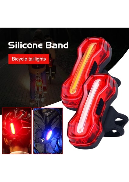02 Kırmızı Mavi Stil Profesyonel Bisiklet LED Kuyruk Işık USB Şarj Arka Işıklar Su Geçirmez Ultra Hafif Uyarı Işığı Gece Bisikleti Aksesuarları (Yurt Dışından)