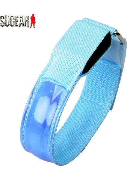 Mavi Stil USB Şarj Gece Koşu LED Kol Bandı Açık Bisiklet Koşu Kol Kayışı Bisiklet Güvenlik Işığı Yansıtıcı Kemer Uyarı Bilekliği (Yurt Dışından)