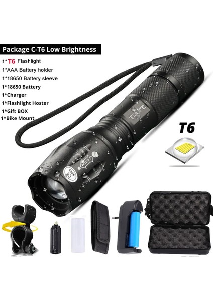 Paket C Stili Mini Bisiklet El Feneri V6 L2 T6 LED Bisiklet Ön Işık LED Bisiklet Işık Lamba Torch Su Geçirmez Zoom El Feneri Battey Tarafından (Yurt Dışından)