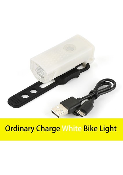 Beyaz 1pc Tarzı USB Şarj Edilebilir Bisiklet Işık Mtb Bisiklet Ön Arka Arka Arka Lamba Bisiklet Güvenlik Uyarı Işığı Su Geçirmez Bisiklet Lambası (Yurt Dışından)