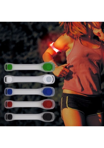 Yeşil Stil Doğa Sporları 5 Renk Yansıtıcı Emniyet Kemeri Kol Kayışı Gece Bisiklete Binme Koşu LED Kol Bandı Işığı (Yurt Dışından) modelleri