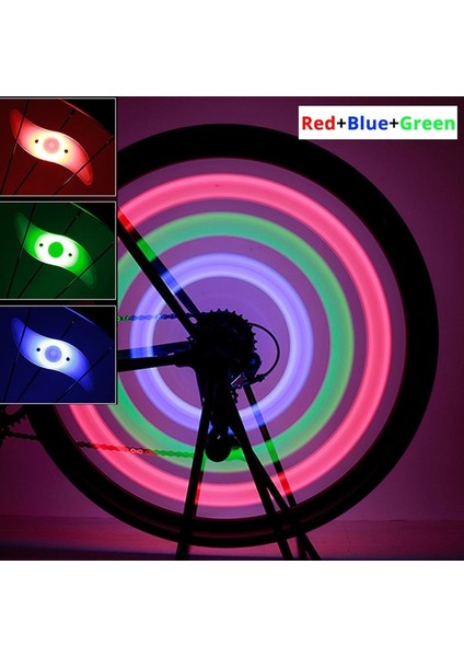 Kırmızı ve Yeşil Mavi Tarzı Bisiklet Konuştu Işık Bisiklet Bisiklete Binme Tel Lastik Silikon LED Bisiklet Bisiklet Tekerleği Tel Lastik Uyarı Pilli Parlayan Lamba (Yurt Dışından)