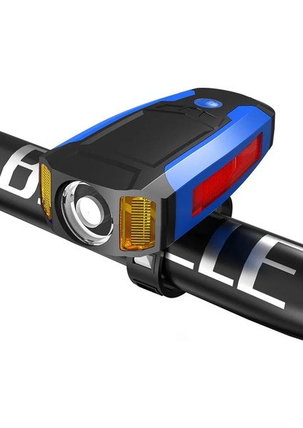 Pil Mavi Tarzı USB Bisiklet El Feneri 5 LED Bisiklet Bilgisayarıhorn Bisiklet Ön Işık Ipx4 Su Geçirmez Far Kilometre Sayacı Bisiklet Aksesuarları (Yurt Dışından)