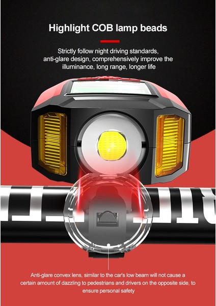 Pil Mavi Tarzı USB Bisiklet El Feneri 5 LED Bisiklet Bilgisayarıhorn Bisiklet Ön Işık Ipx4 Su Geçirmez Far Kilometre Sayacı Bisiklet Aksesuarları (Yurt Dışından) modelleri