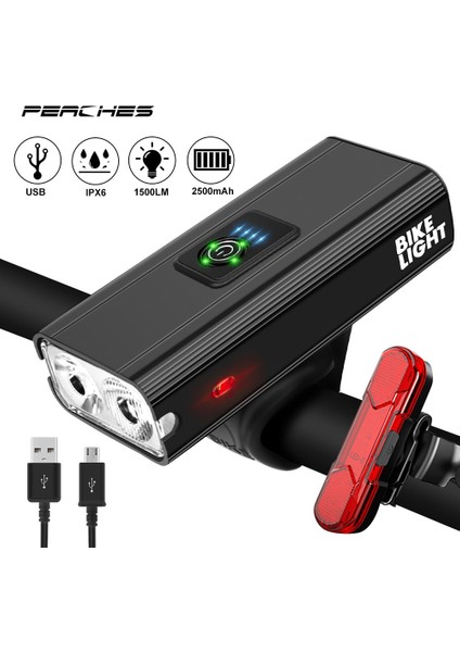 En Yeni T6 Set B Stili T6 LED Bisiklet Işık Ön USB Şarj Edilebilir Lümen Bisiklet Lambası Mtb Yol Dağ Bisikleti Fener Far Bisiklet El Feneri (Yurt Dışından)
