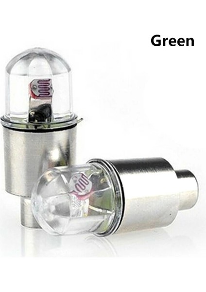 2 Adet Yeşil Stil Pilsiz Bisiklet Işık Dağ Yol Bisikleti Bisiklet Işıkları Led'ler Lastik Lastik Valf Kapakları Tekerlek Telleri LED Işık BL0157 Bisiklet Işıkları (Yurt Dışından)